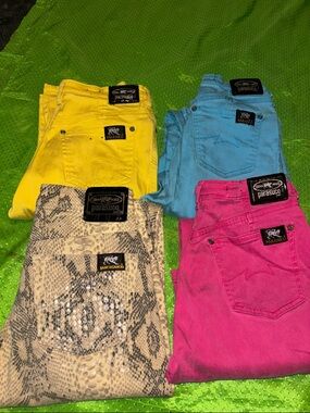 Parasuco Bright Skinny Jeans in Yellow 26,Bluesz25, Pink26 & Snake Print sz26